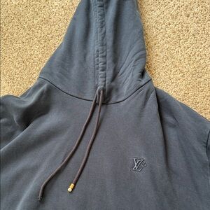 LV Embroidered Gray Hoodie